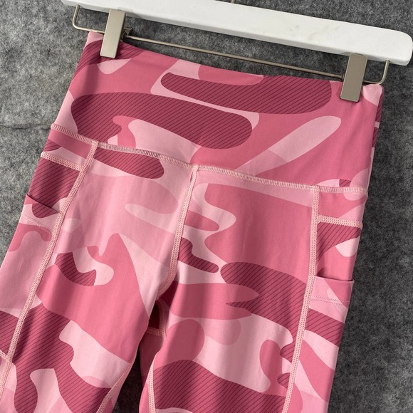 Zyia Active Leggings 2 Pink Camo Light N Tight Pocket Capri - Picture 4 of 10